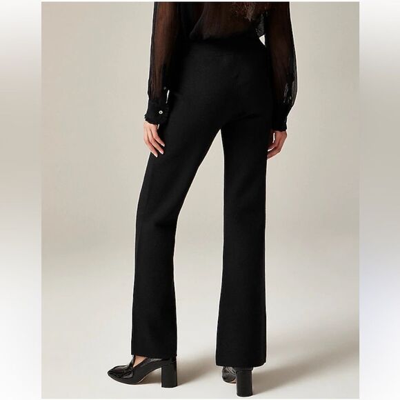 J Crew Pants XXL Slim Flare Knit Sweater Pull On Wide Leg Black Office - Picture 5 of 11